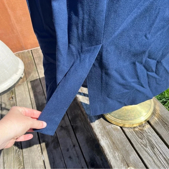 PENDLETON ~ Navy Blue Virgin Wool Midi Skirt - Picture 3 of 10